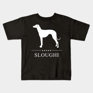 Sloughi Dog White Silhouette Kids T-Shirt